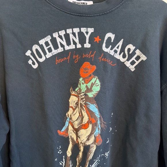 Daydreamer Johnny Cash Bound by Wild Desire Crew Sweatshirt - Picture 2 of 6